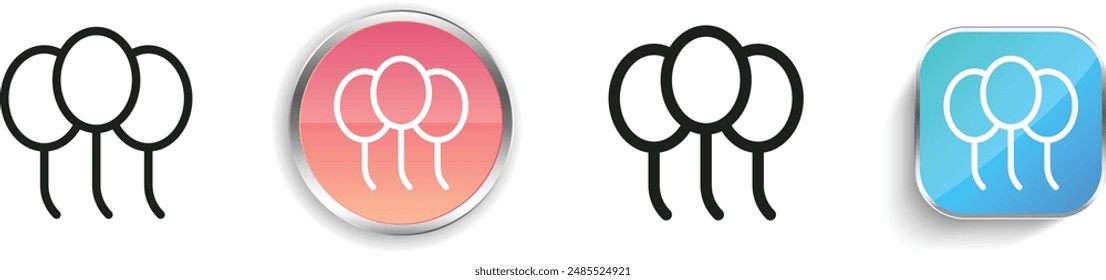 balloons icon. Thin Linear, Regular and Button Style Design Isolated On White Background