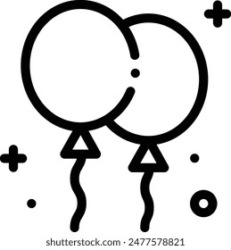 balloons icon. Thin Linear Style Design Isolated On White Background