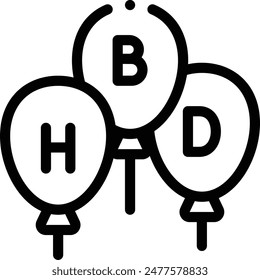 balloons icon. Thin Linear Style Design Isolated On White Background
