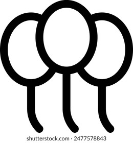 icono de globos. Diseño De Estilo Lineal Delgado Aislado Sobre Fondo Blanco