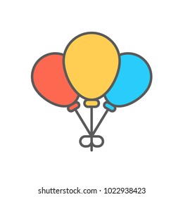 balloons icon tied isolated 