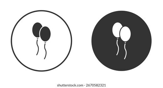 Balloons icon in trendy flat design versions in black and white.