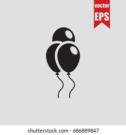 Balloons icon in trendy isolated on grey background.Vector illustration.