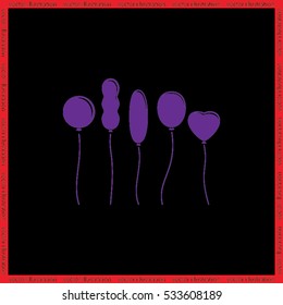 Balloons icon vector