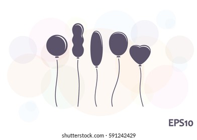Balloons icon vector
