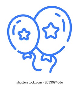 icono de línea de globos, diseño vectorial usa icono del día de la independencia.