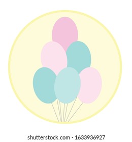 Balloons icon vector flat design