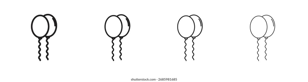 Gráficos del Vector del icono de los globos. iconos negros del vector del estilo