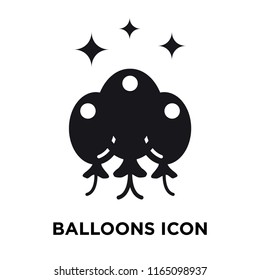 Balloons icon vector isolated on white background, Balloons transparent sign , celebration pictograms