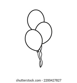 Balloons icon. Vector. Line style.