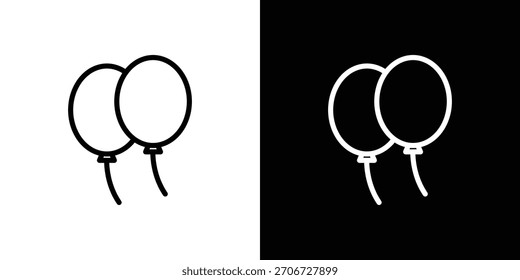 Balloons icon. Vector linear icon isolated in black and white