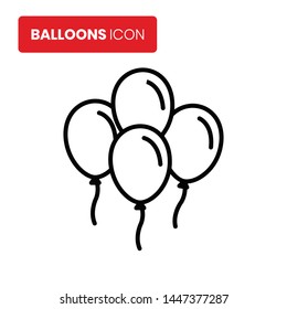 Balloons icon vector on white background