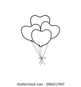 Juego de vectores de iconos de globos. Colección de signos de ilustración de cumpleaños. Símbolo de celebración o logotipo.