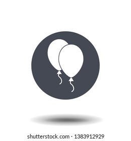 Balloons Icon Vector. Simple flat symbol. Perfect Black pictogram illustration on white background.