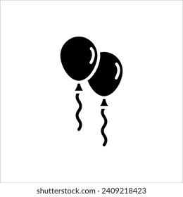 balloons icon. for web design birthday and party. isolated on white background