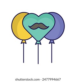 balloons icon with white background vector stock illustration