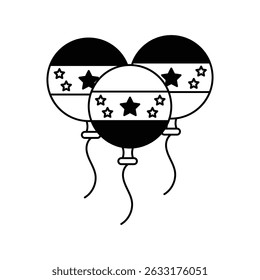 balloons icon with white background vector stock illustration