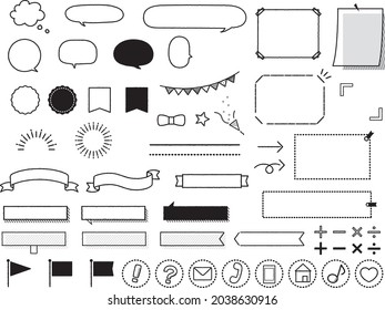 Balloons, icons and heading background transparent material collection