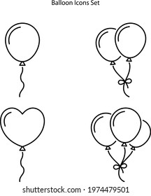 balloons icons set isolated on white background from birthday party collection. balloons icon trendy and modern balloons symbol for logo, web, app, UI. balloons icon simple sign.