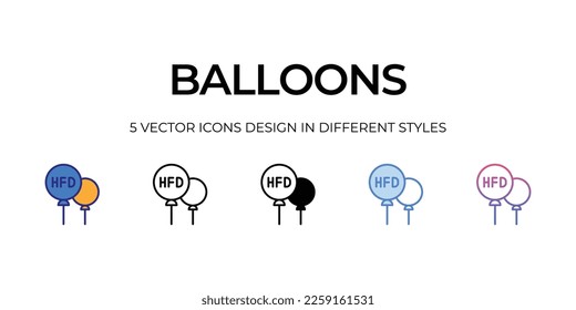 balloons Icons Set vector Illustration.