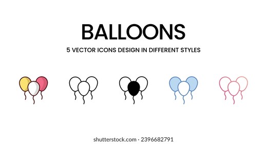 Los iconos de globos establecen la ilustración vectorial. material vectorial,