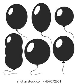Balloons, icons, set. Vector illustration