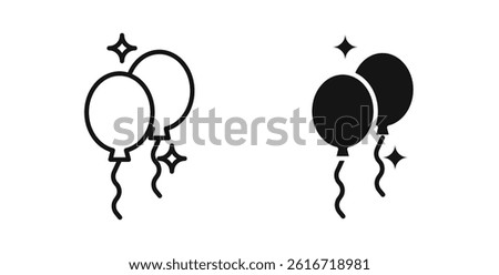 Balloons icons set for website design