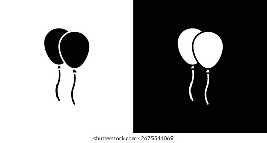 Balloons icons, simple illustration graphic doodle black design