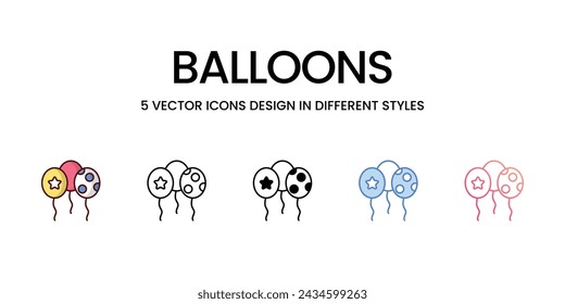 Ballons-Symbole. Geeignet für Web Page, Mobile App, UI, UX und GUI Design.