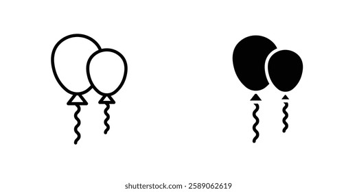 Balloons icons thin line illustrations designs