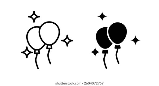Balloons icons. thin line vector icons