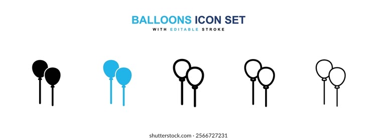 Balloons icons vector collection pack.