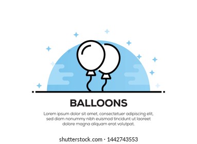BALLOONS AND ILLUSTRATION ICON CONCEPT
