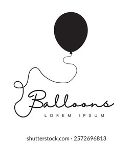 Balloons illustration logo design vector