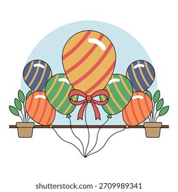 Balloons illustration is suitable for party or event.