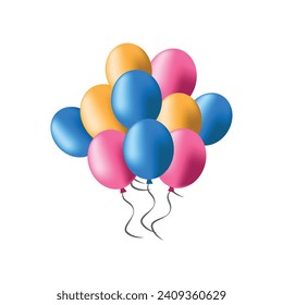 balloons illustration vector graphics in different colors