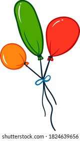 Globos, ilustración, vector sobre fondo blanco