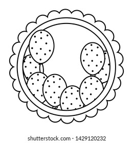 Balloons inside seal stamp design
