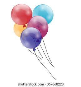 Balloons isolated icon on white background
