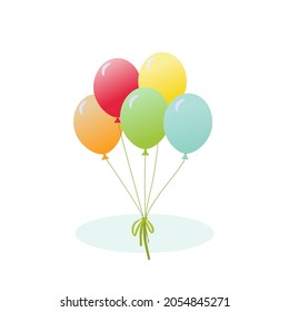 Balloons isolated on white background. Flying balloons.	