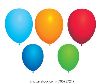 Balloons isolated  on white background.