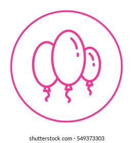 Balloons isolated single linear icon for websites and mobile minimalistic flat design.
