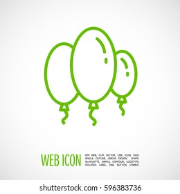 Balloons isolated single linear icon for websites and mobile minimalistic flat design.