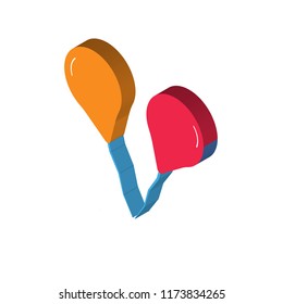 Balloons isometric left top view 3D icon