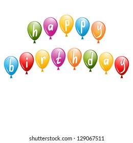 balloons with letters for birthday greeting