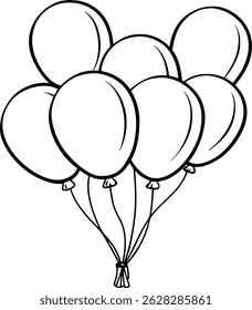Balloons line art Vector Design 