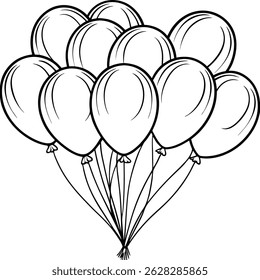 Balloons line art Vector Design 