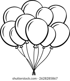 Balloons line art Vector Design 