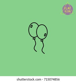 balloons line icon