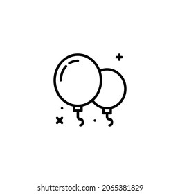 Balloons Line Icon, Vector Template